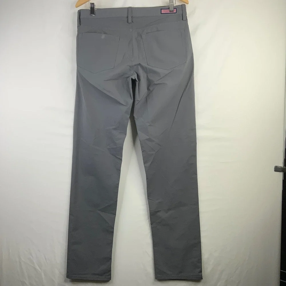 Vineyard Vines Mens On The Go Pant Gray Performance Chino Stretch 32x32